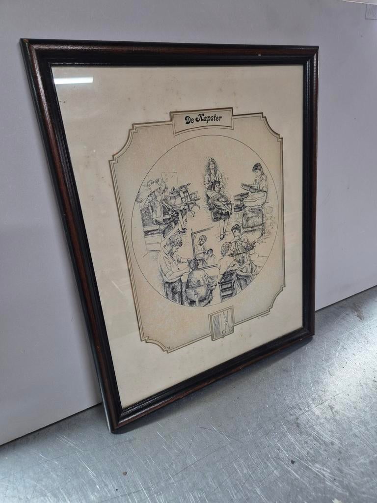 Glasgravure "de kapster" van Gerard Swaenepoel, Ophalen of Verzenden