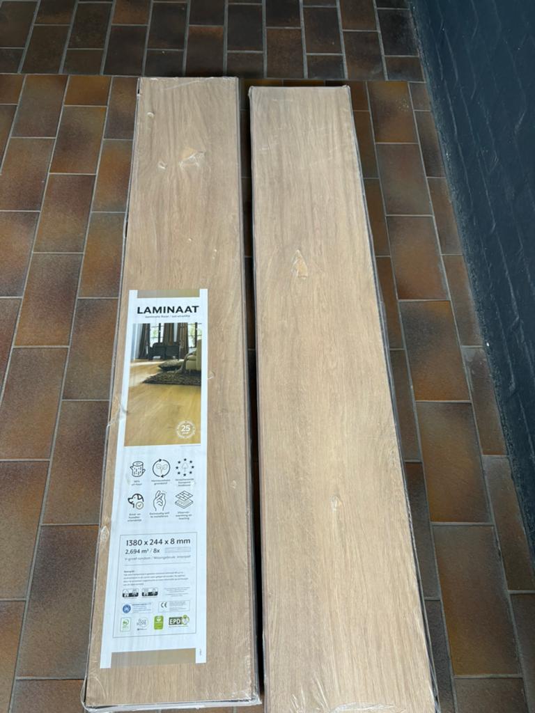 10,5m2 floorlife laminaat marble hill beige eiken, 50 tot 150 cm, Ophalen of Verzenden, Zo goed als nieuw, 10 m² of meer