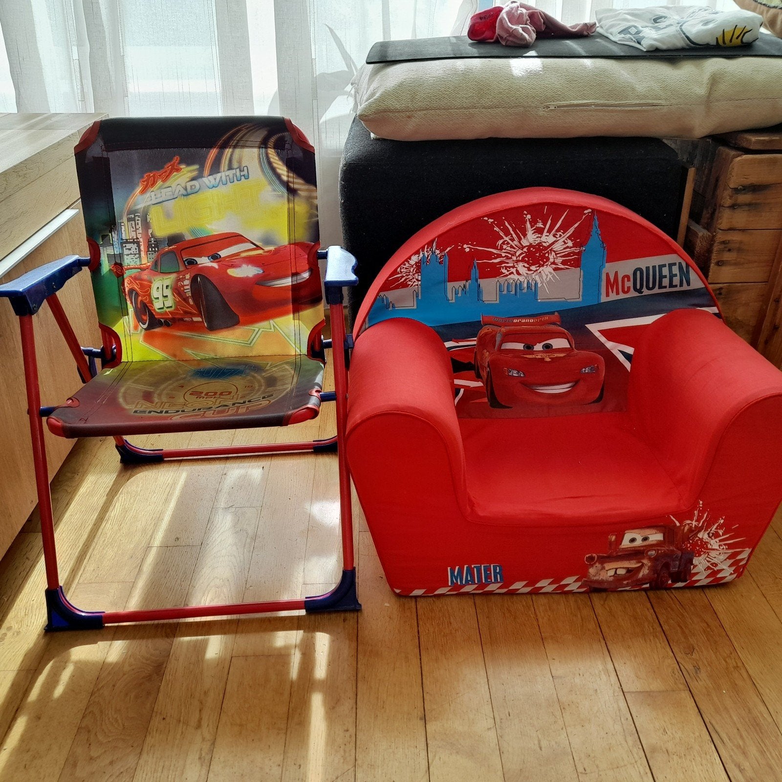 Disney Pixar Cars kinderstoelen: Inklapstoel & Zachte Stoel, Verzenden, Gebruikt, Inklapstoel