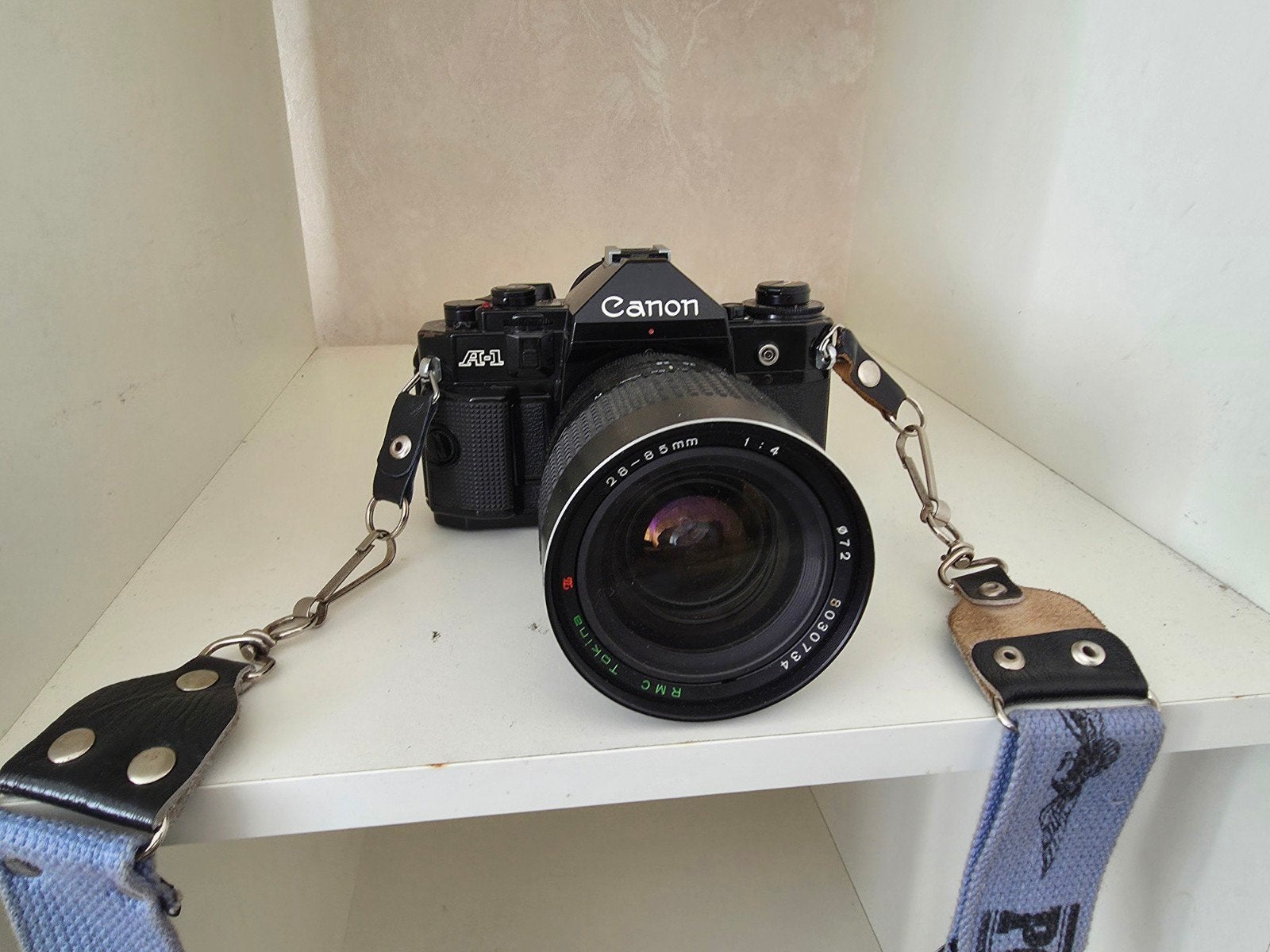 Vintage Canon A-1 Spiegelreflexcamera met Tokina lens, Ophalen of Verzenden, Gebruikt, Spiegelreflex, Canon