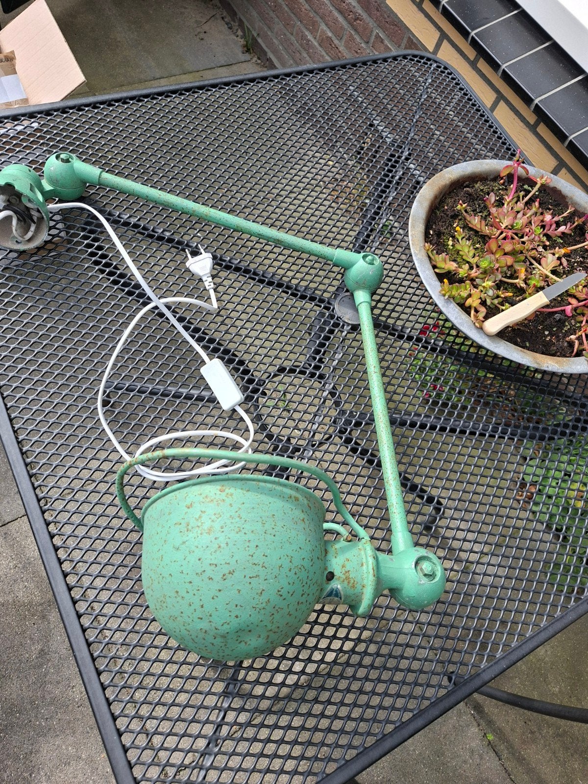 Vintage Jielde lamp - Groen, industrieel design, Antiek en Kunst, Ophalen of Verzenden