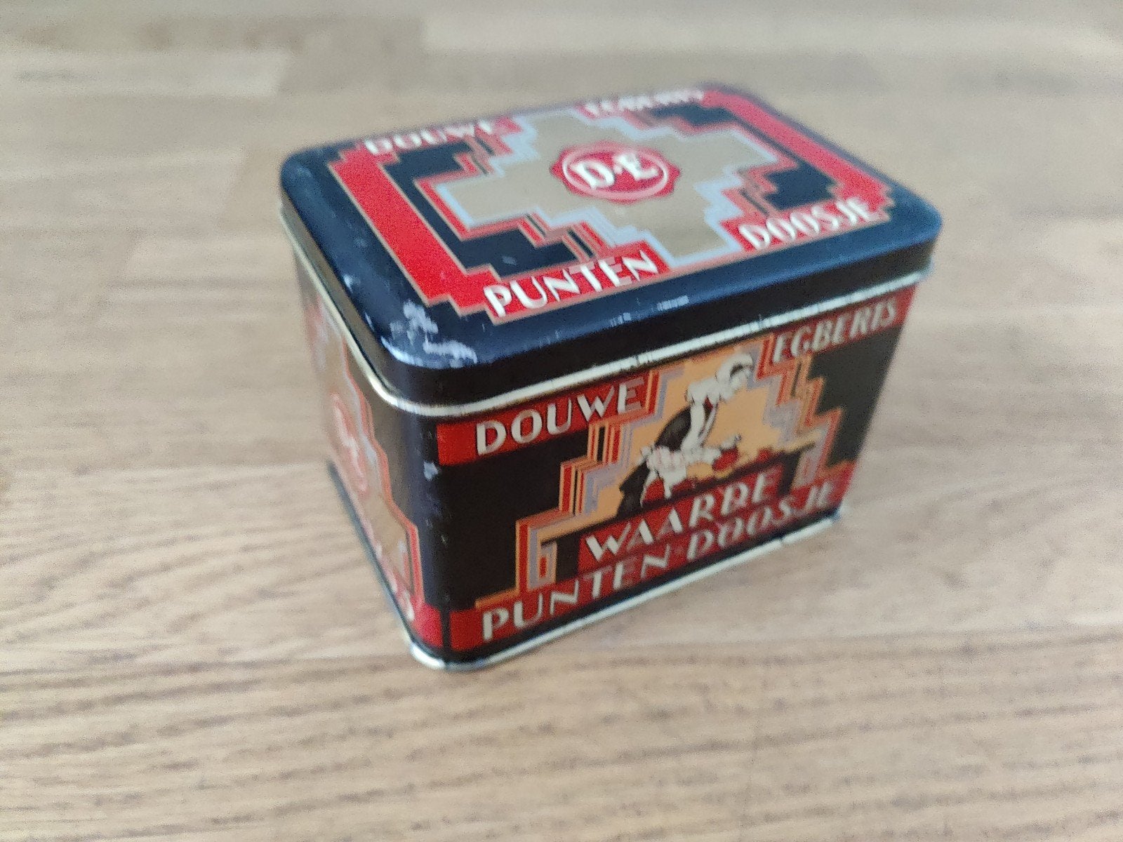 Vintage Douwe Egberts punten doosje, Verzamelen, Blikken, Ophalen of Verzenden, Gebruikt, Overige, Douwe Egberts