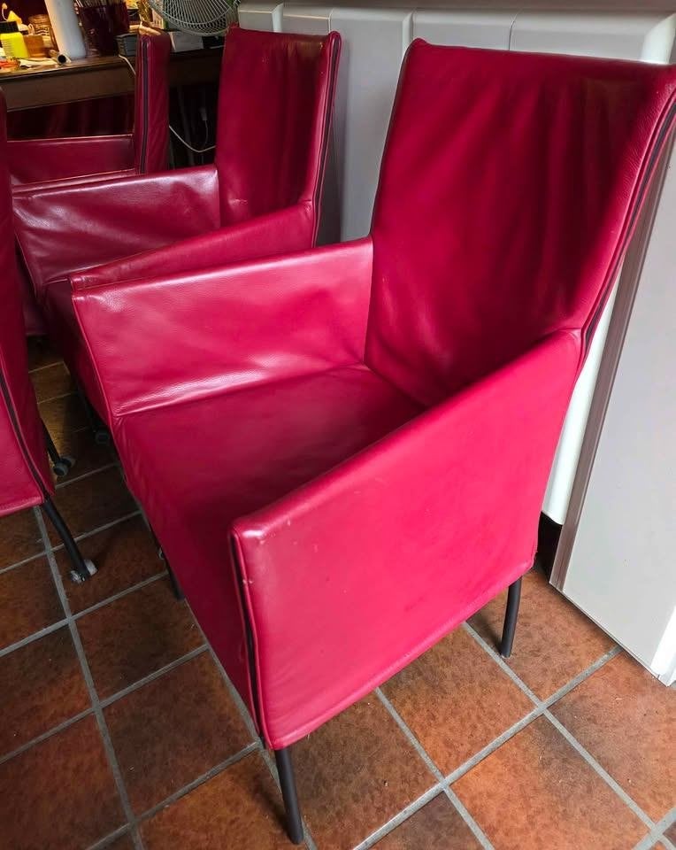 Tafelstoelen eettafelstoelen stoelen 6 stuks rood, Huis en Inrichting, Stoelen, Ophalen, Gebruikt, Rood, Vijf, Zes of meer stoelen