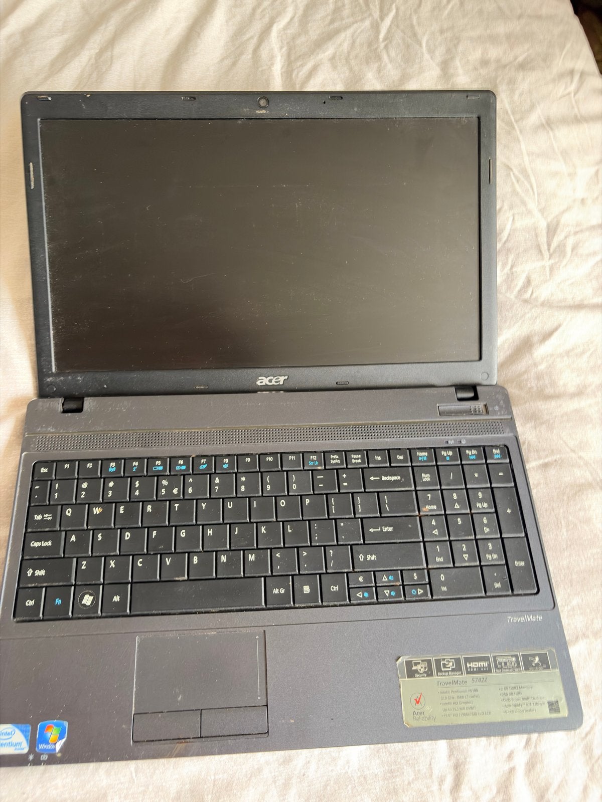 Acer TravelMate 5742Z Laptop - Pentium P6100, 2GB RAM, 250GB, Computers en Software, Ophalen of Verzenden