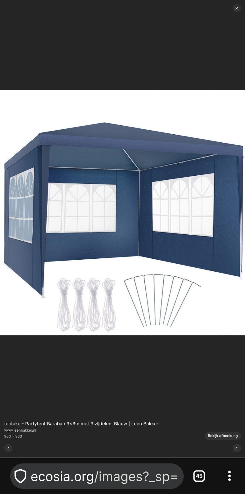 Nog 1 Tectake Paviljoen T1018 blauw - Nieuw, nooit gebruikt, Nieuw, 4 tot 6 meter, Paviljoen, 5 tot 8 meter