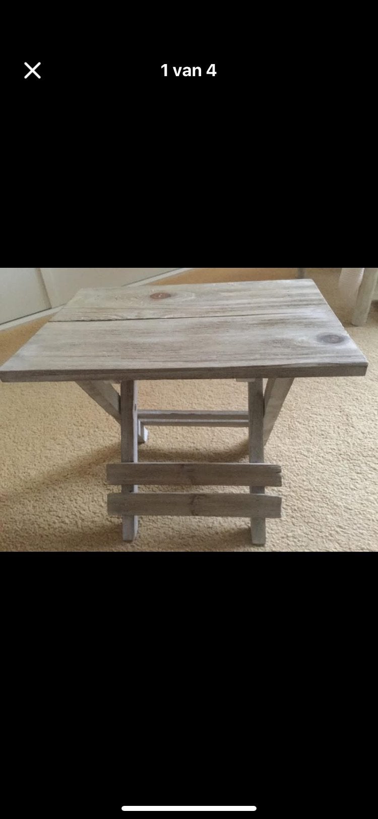 TE KOOP. NIEUW OPKLAPBAAR TAFELTJE + TEAK HANDGEMAAKT TAFEL, Huis en Inrichting, Tafels | Bijzettafels, Minder dan 45 cm, Ophalen of Verzenden