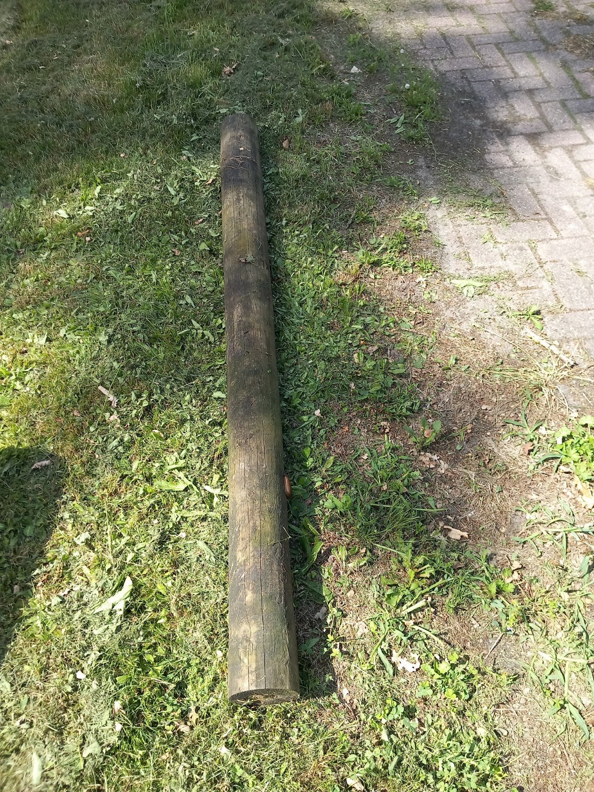 Paal/balk 1,80 m x 12 cm doorsnede, Doe-het-zelf en Verbouw, Hout en Planken, Ophalen, Gebruikt, Balk, Overige houtsoorten