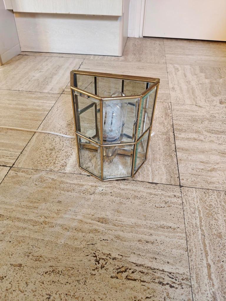 Frantzen wandlamp messing en glas, Ophalen, Gebruikt, Glas