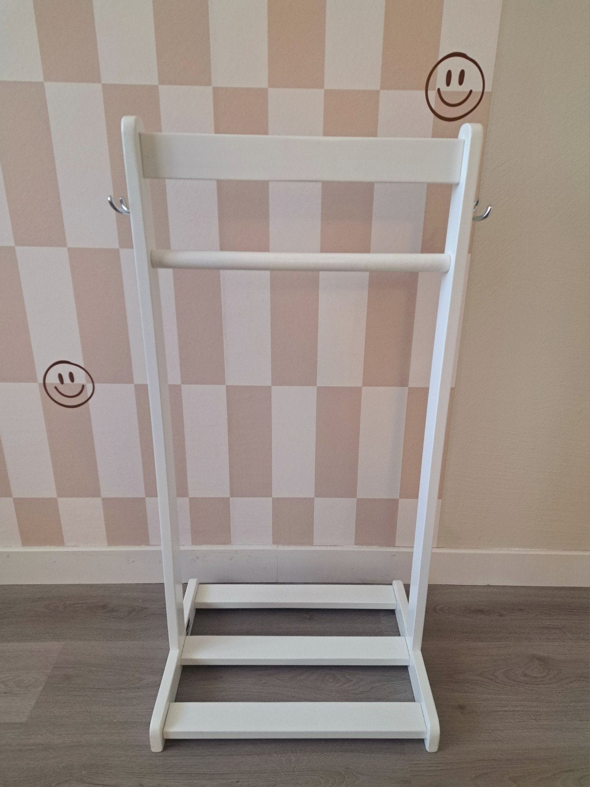 Kinder kledingrekje van hout - Wit, vrijstaand, Ophalen, Gebruikt