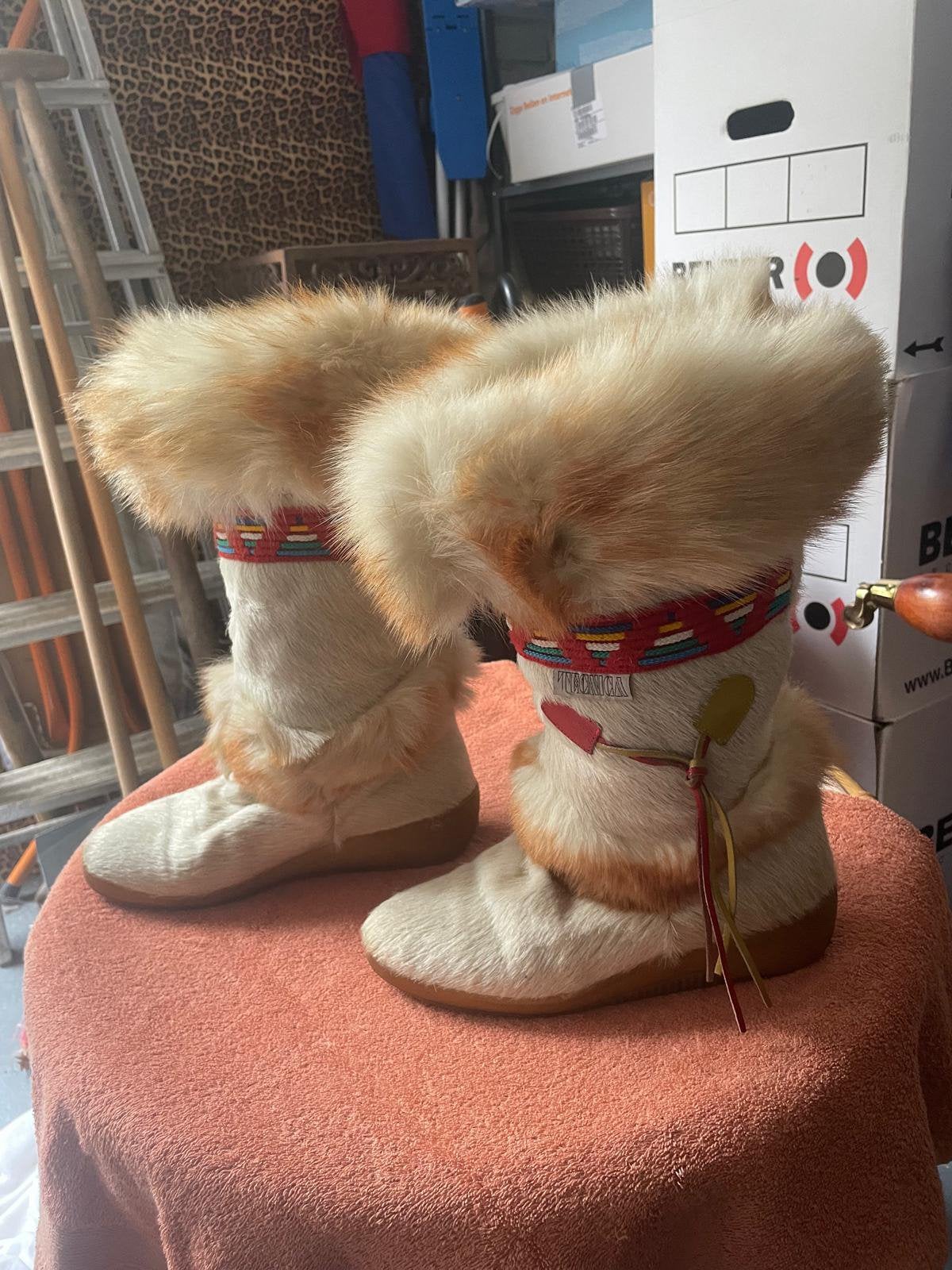 Prachtige Tecnica Vintage Bontlaarzen / Snowboots – Maat 38, Ophalen, Gedragen, Wit, Hoge laarzen