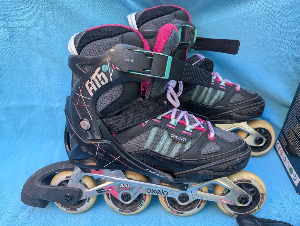 Skeelers Oxelo Fit 5 maat 35-38, Ophalen of Verzenden, Verstelbaar, Gebruikt, Inline skates 4 wielen