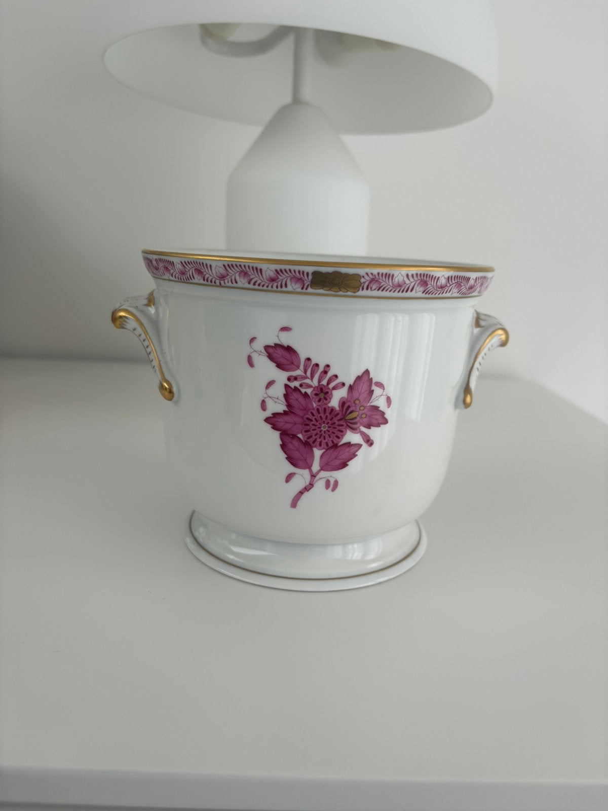 Herend Apponyi purpur roze bloempot, Ophalen of Verzenden