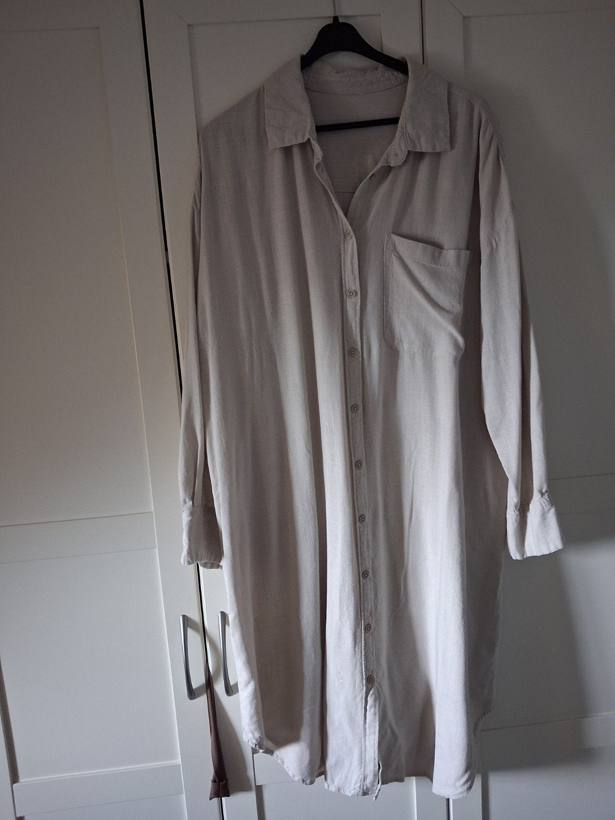 lange blouse jurk beige, Kleding | Dames, Jumpsuits, Beige, Maat 46/48 (XL) of groter, Ophalen of Verzenden, Zo goed als nieuw