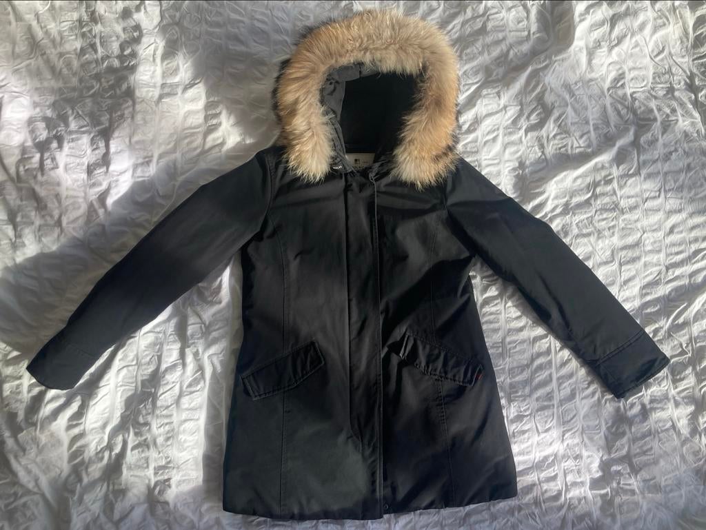 Woolrich jas - Maat S, Kleding | Dames, Jassen | Winter, Gedragen, Maat 36 (S), Zwart, Ophalen of Verzenden