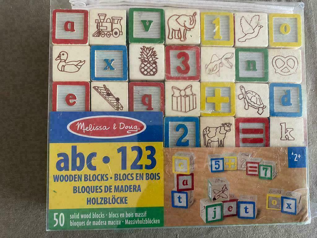 Houten blokken ABC-123, Melissa & Doug nieuw, Ophalen of Verzenden, Nieuw, Taal en Lezen