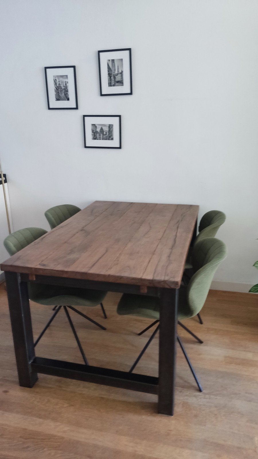Massief eikenhouten tafel + uitschuifbaar deel. +/-140x90cm, Ophalen of Verzenden, Rechthoekig, 200 cm of meer, 50 tot 100 cm