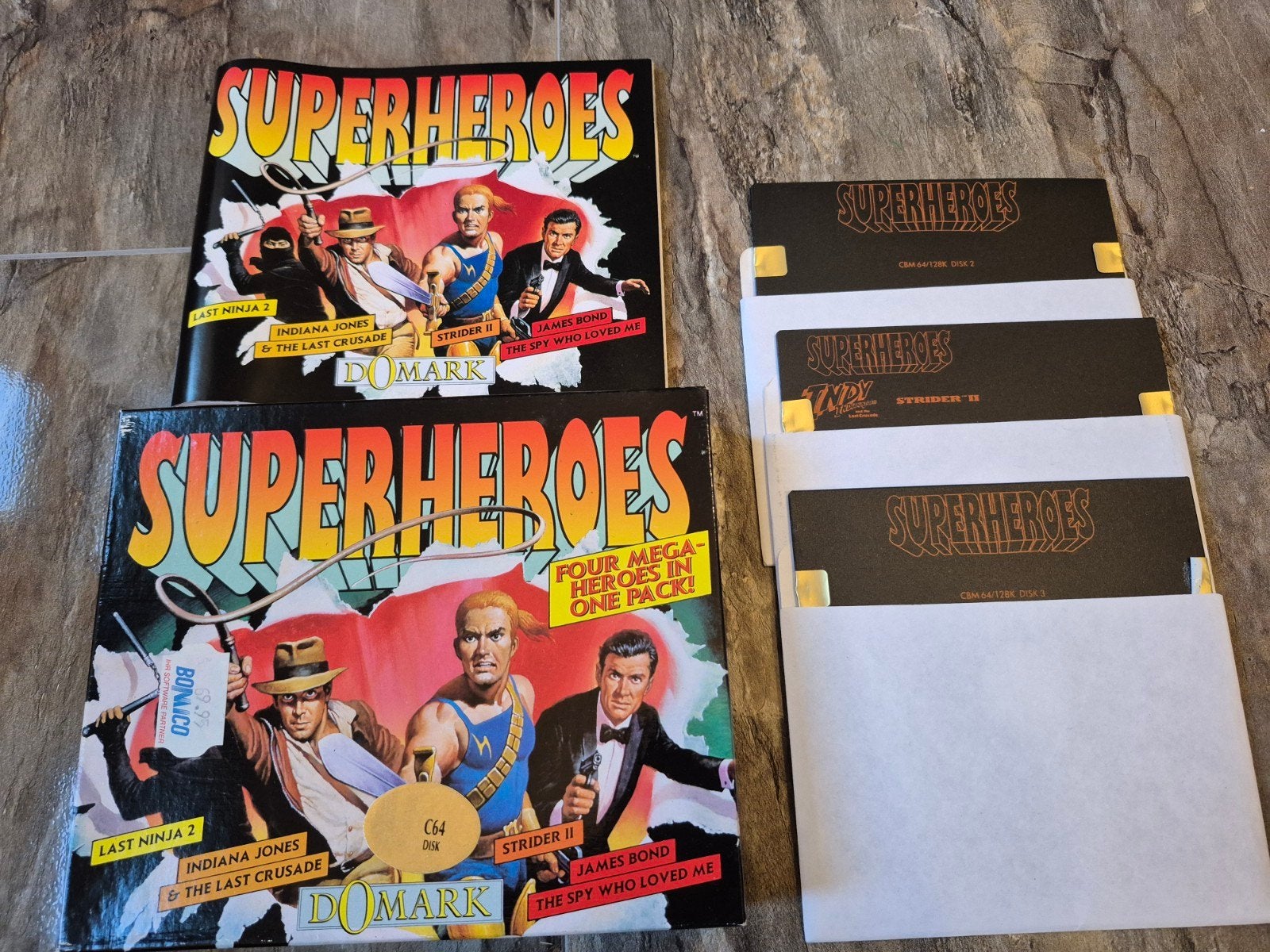 Commodore 64 C64 Disk Spellen Super Heroes Complee, Spelcomputers en Games, Games | Overige, Ophalen of Verzenden
