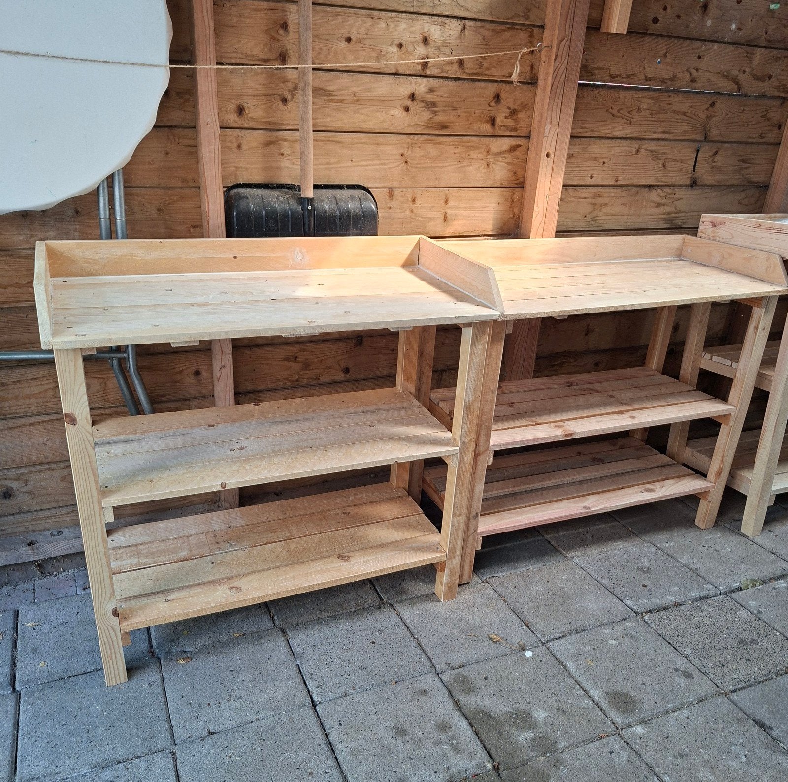 Houten oppottafel 90x95x45 cm, Tuin en Terras, Ophalen