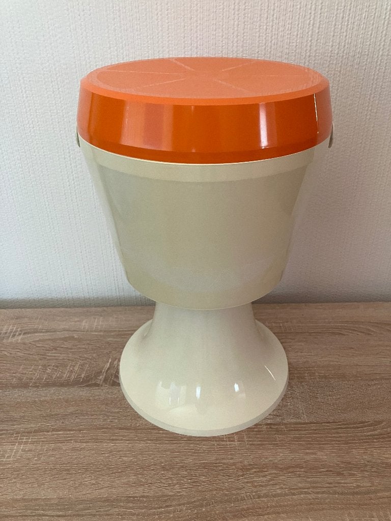 Vintage jaren 70 Oranje Naaikruk  , Antiek en Kunst, Curiosa en Brocante, Ophalen of Verzenden