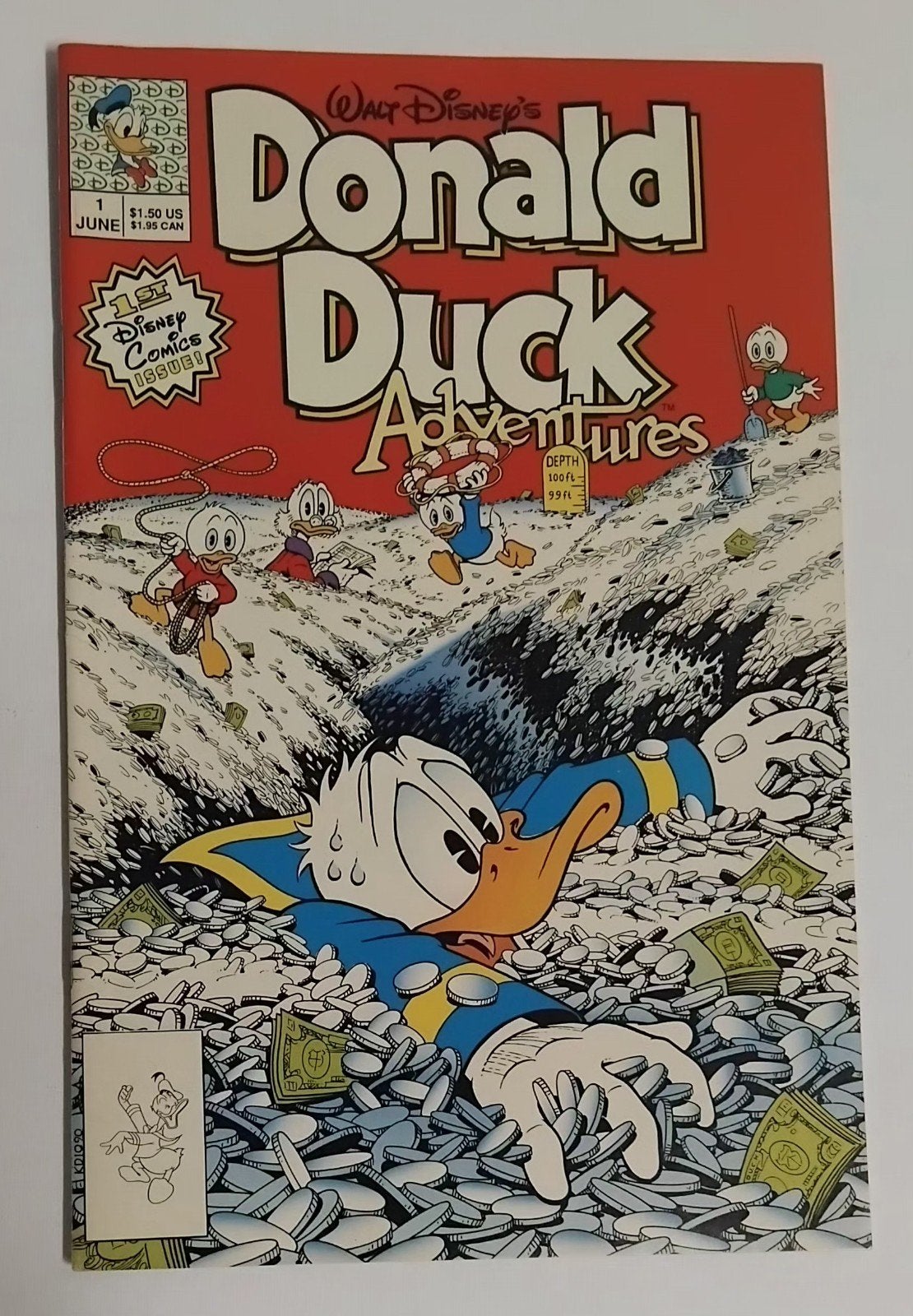 Donald Duck Adventures #1 ( Disney 1990 ) VF-., Eén comic, Amerika, Don Rosa, Ophalen of Verzenden