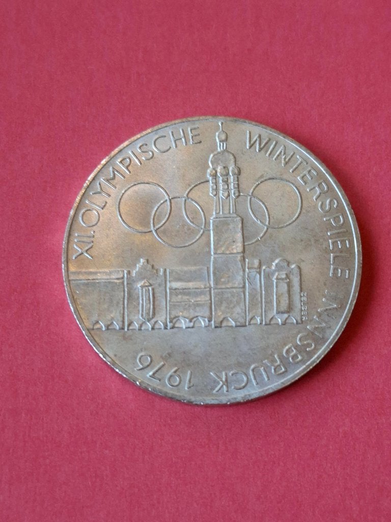 1976 Oostenrijk 100 schilling zilver OS Innsbruck ringen, Verzenden, Oostenrijk, Losse munt, Zilver
