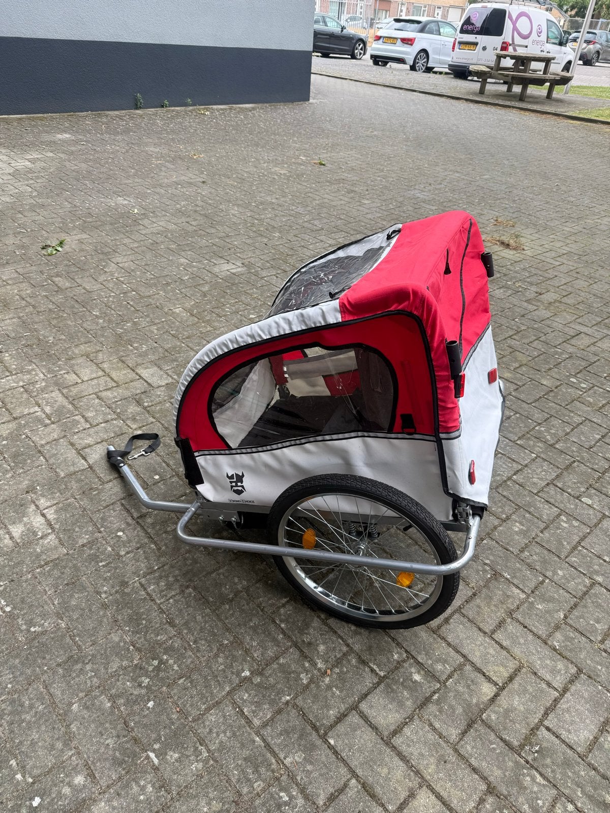 Kinderfietskar - Rood/Wit - Ideaal voor jonge gezinnen, Fietsen en Brommers, Fietsaccessoires | Aanhangers en Karren, Ophalen