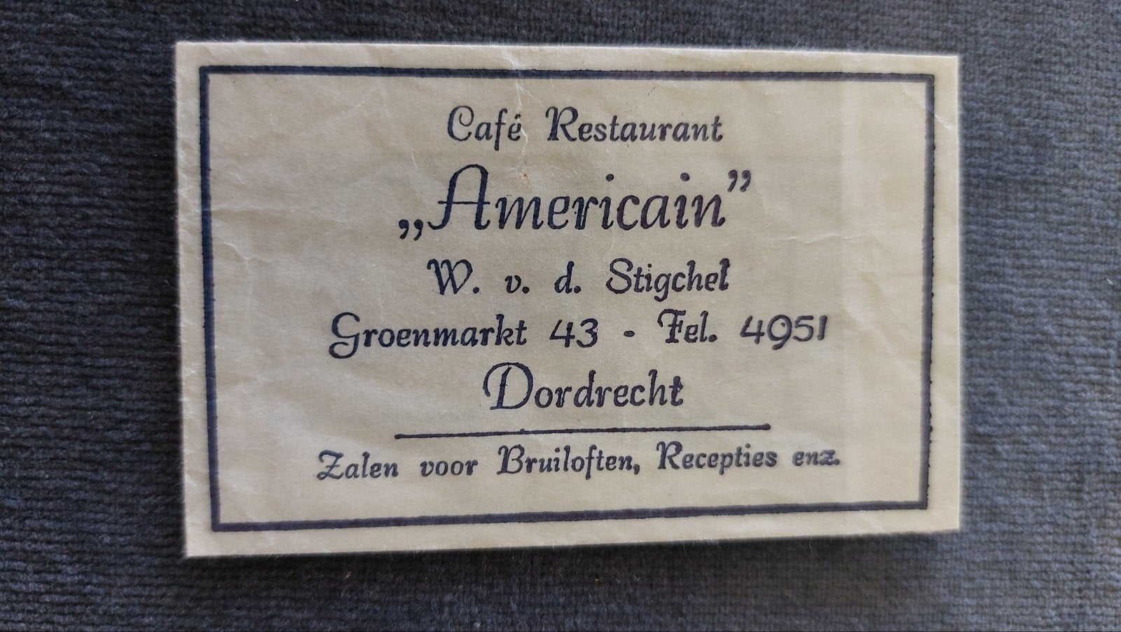 Dordrecht, café rest. "Americain", Verzenden, Nederland