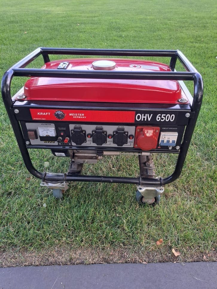 Aggregaat Kraft Meister OHV 6500 Benzine, Ophalen, Gebruikt, 5 tot 10 kVA, Benzine