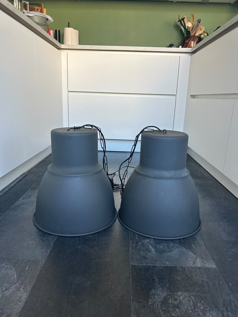 2x IKEA HEKTAR hanglamp, Ophalen, Gebruikt, Metaal, E27 (groot)