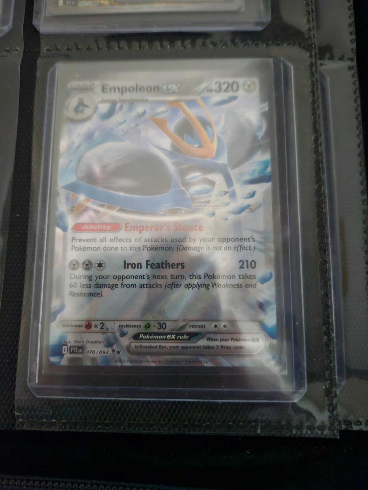 Pokemon Empoleon ex 070/094 Phantasmal Flames, Ophalen of Verzenden, Zo goed als nieuw, Losse kaart, Foil