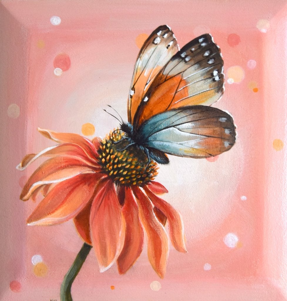 Uniek hand beschilderd houten kistje, Butterfly delight..., Ophalen of Verzenden