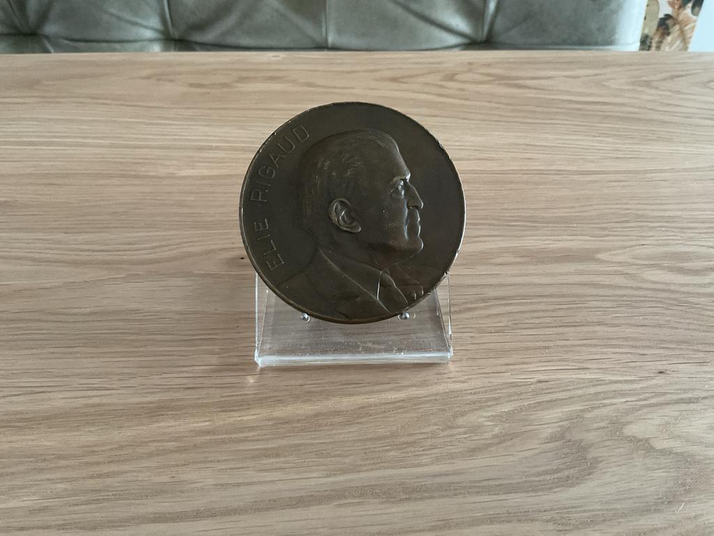Bronzen medaille Elie Rigaud Renault België 1948, Ophalen of Verzenden, Brons, Buitenland