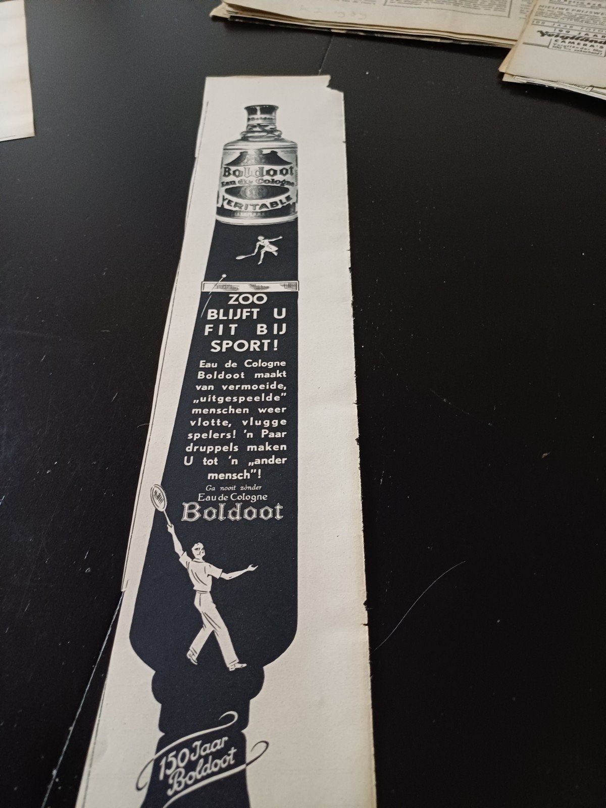 advertentie Boldoot eau de cologne 150 jaar 1939, Verzamelen, Ophalen of Verzenden, Zo goed als nieuw