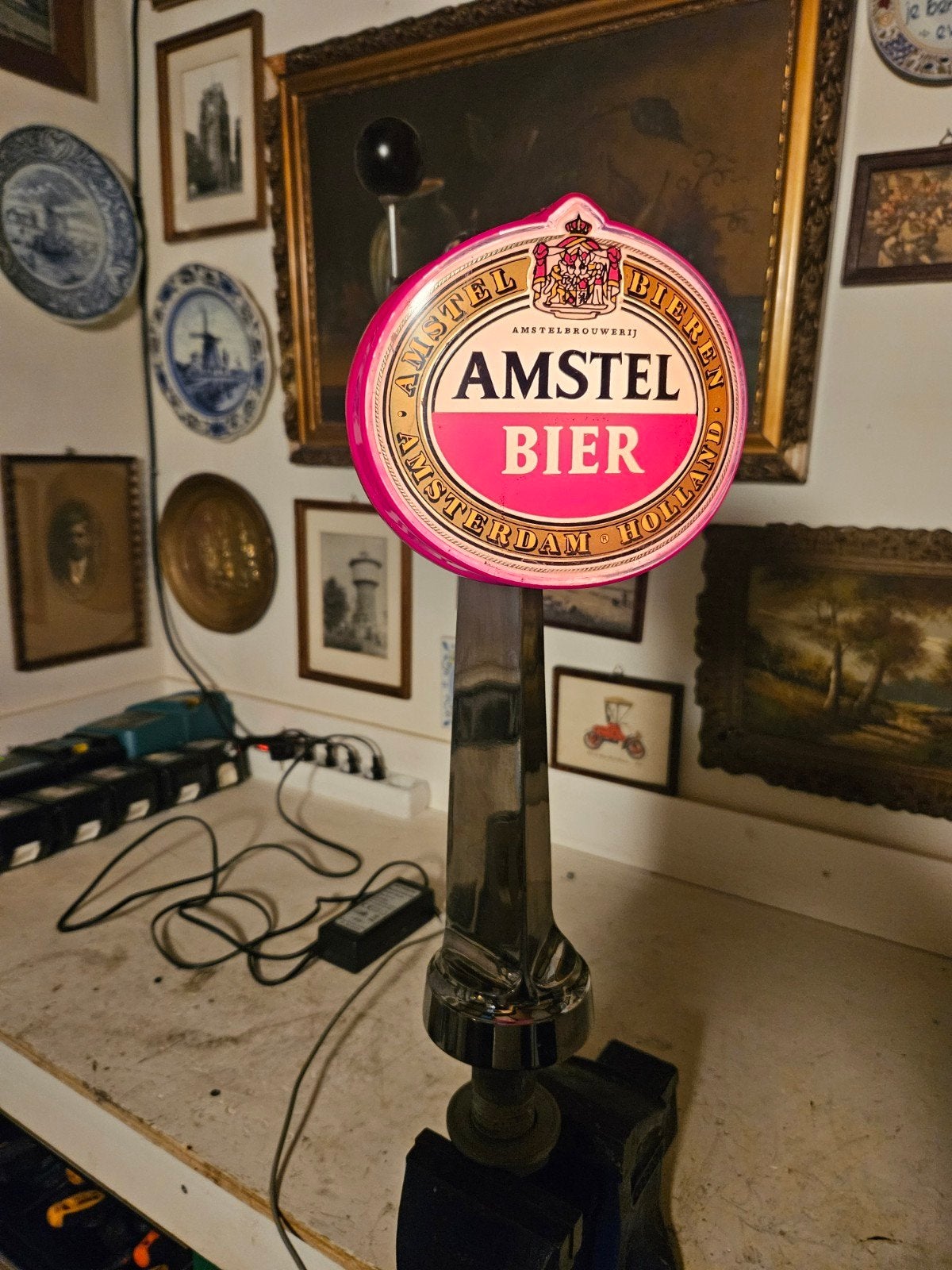 Vintage Amstel biertap met oude rode logo, Ophalen of Verzenden, Gebruikt, Overige merken