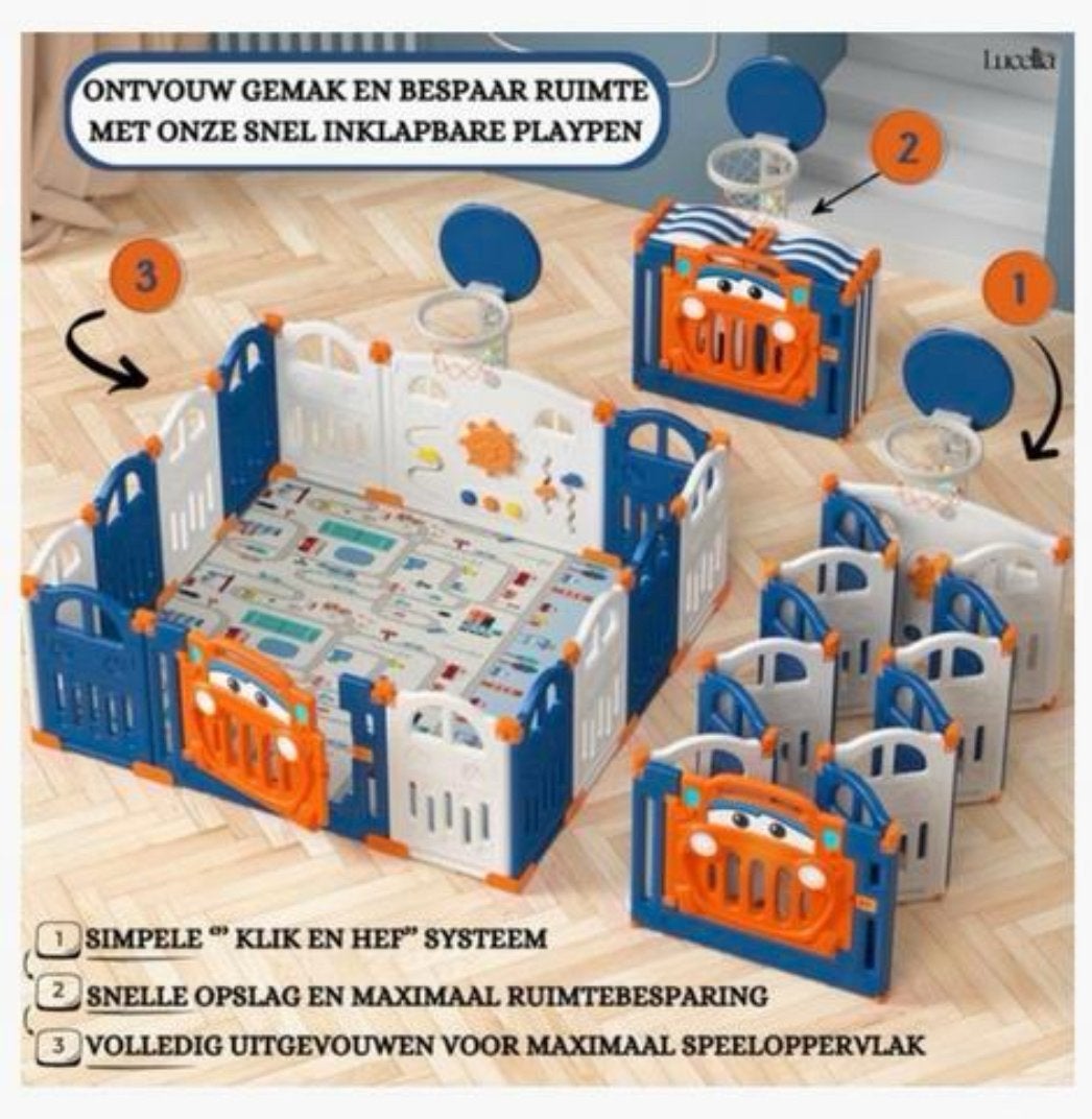 Inklapbare Playpen / Grondbox met Basketbalring, Ophalen, Gebruikt, Rechthoekig