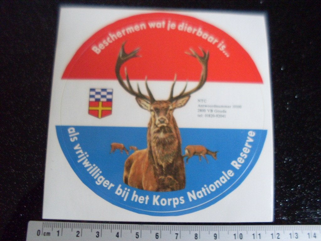 sticker beschermen wat dierbaar is korps nationale reserve, Verzamelen, Verzenden, Zo goed als nieuw, Bedrijf of Vereniging