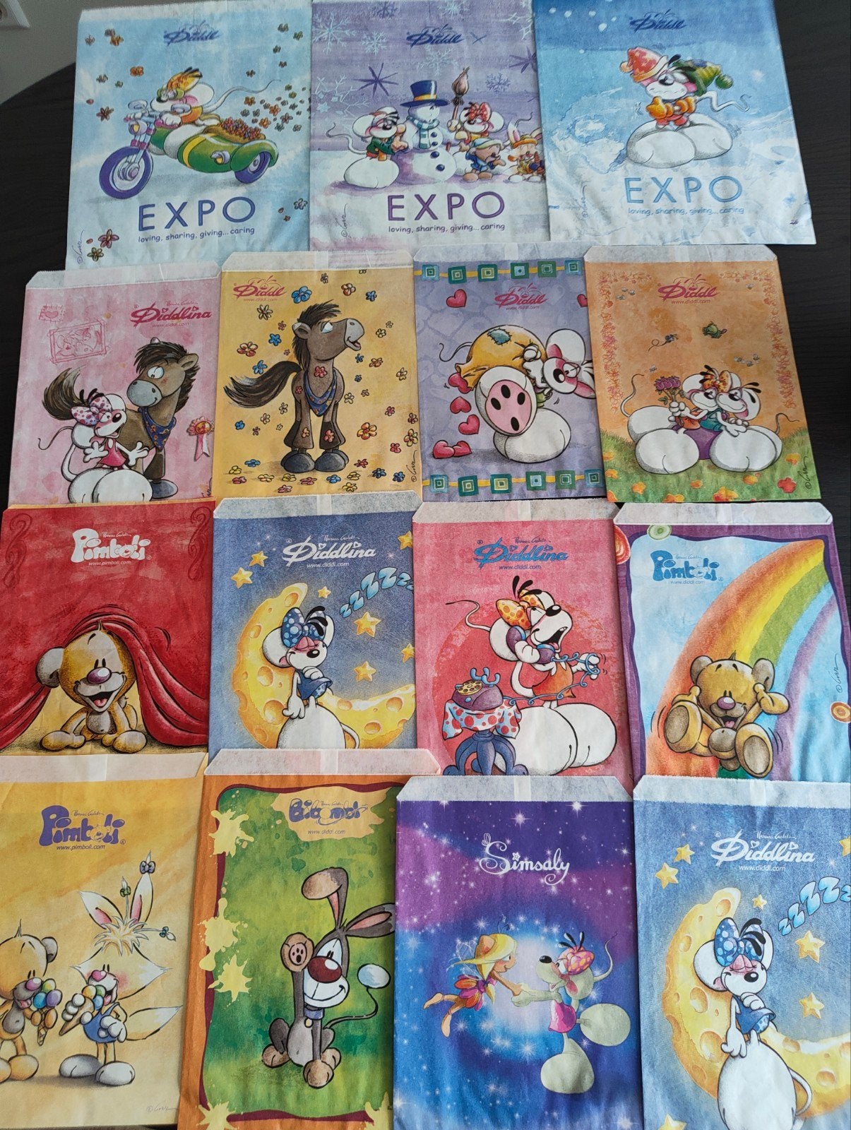 Diddl zakjes en losse blaadjes, Ophalen of Verzenden, Diddl, Gebruikt, Papier, Kaart of Schrift