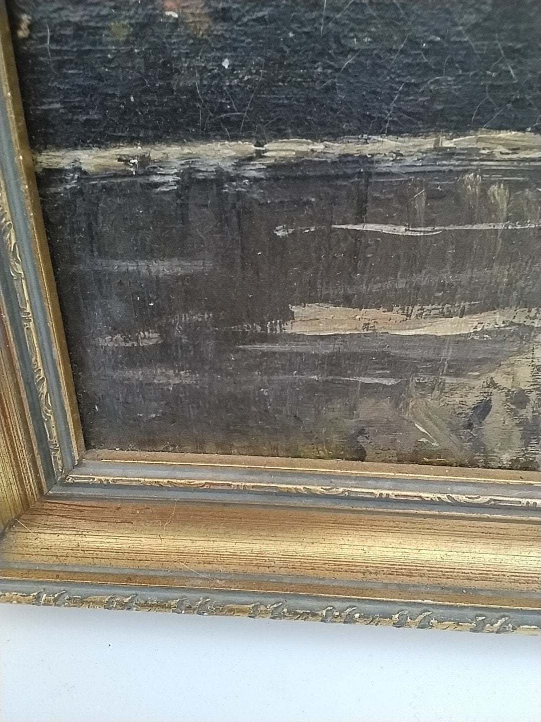 Schilderij boslandschap met beek op paneel 51x70 cm, Paneel, Ingelijst, Realistisch, Ophalen of Verzenden