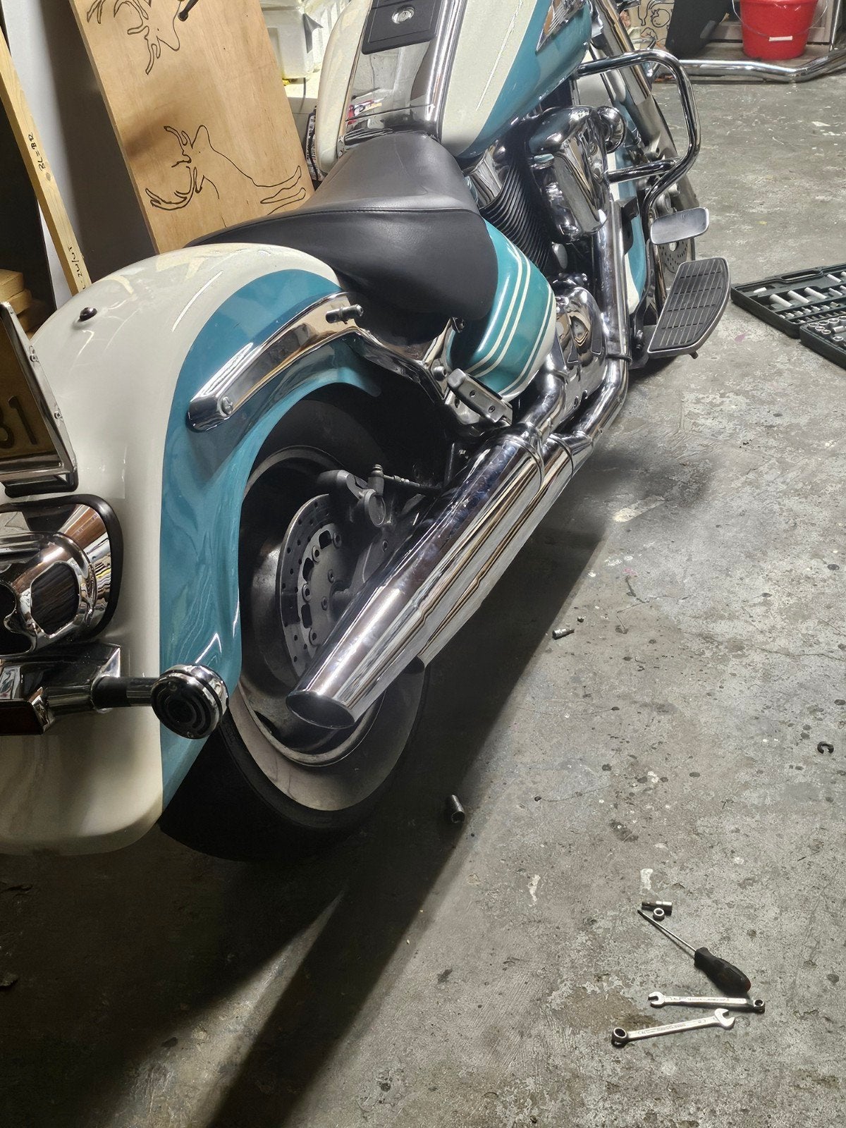 Originele uitlaat Suzuki Intruder 1500cc, Ophalen of Verzenden, Gebruikt