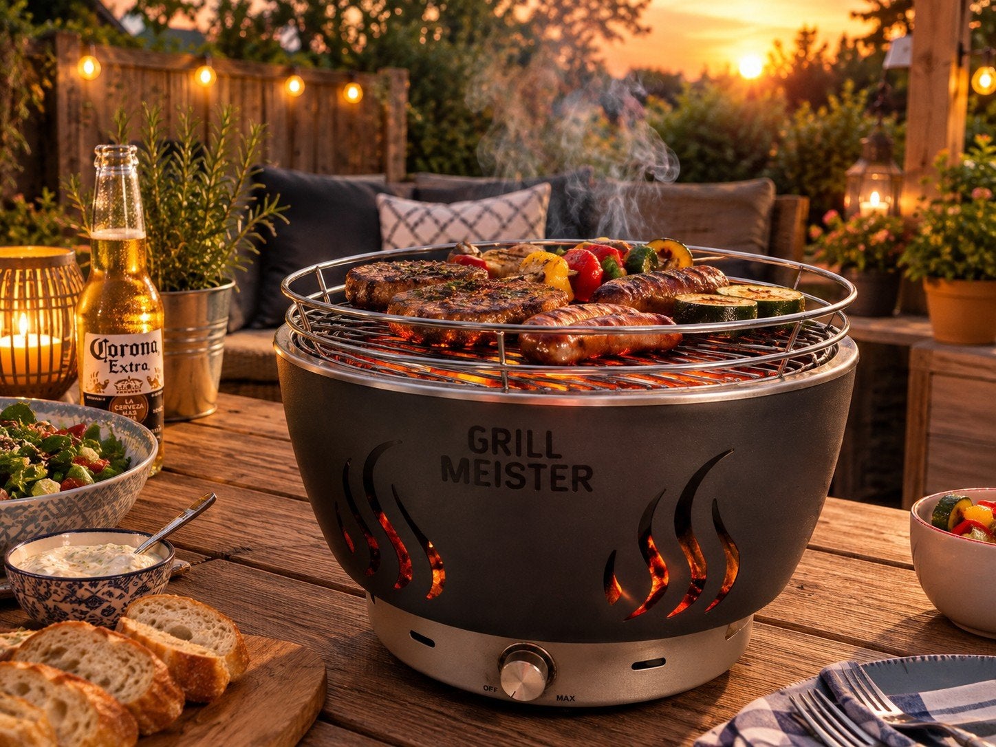 Grill Meister Houtskoolbarbecue met Draagtas, Ophalen of Verzenden, Zo goed als nieuw, Grill Meister, Met accessoires