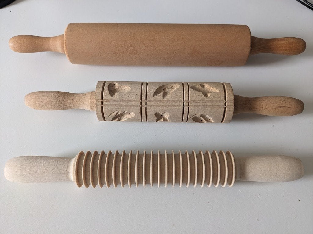 Houten deegroller voor taart, deeg, koek, pasta, fettuccine, Ophalen of Verzenden, Zo goed als nieuw, Hout