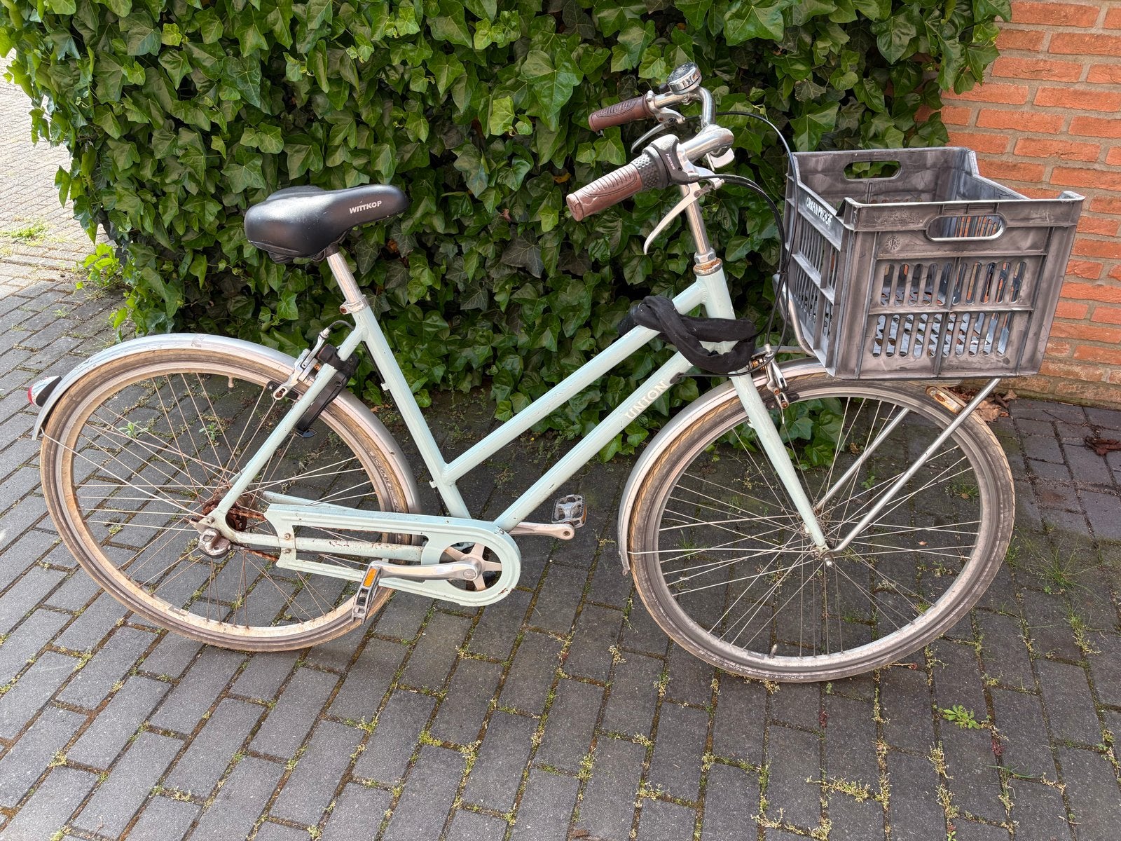 Union Flow Damesfiets met krat, Fietsen en Brommers, Gebruikt, Velgrem, Versnellingen, 50 tot 53 cm