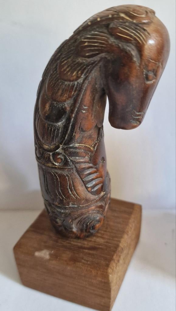 Gesneden houten kerisgreep., Antiek en Kunst, Kunst | Beelden en Houtsnijwerken, Ophalen of Verzenden