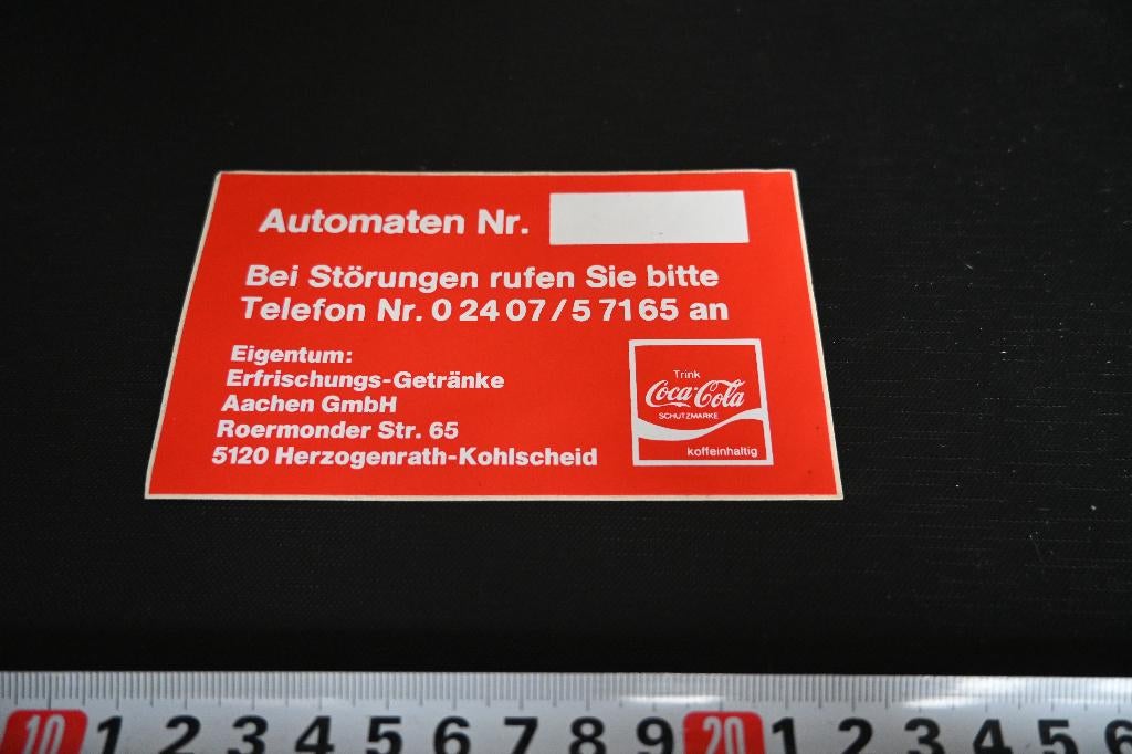 sticker Coca Cola  Herzogenrath Kohlscheid, Ophalen, Zo goed als nieuw