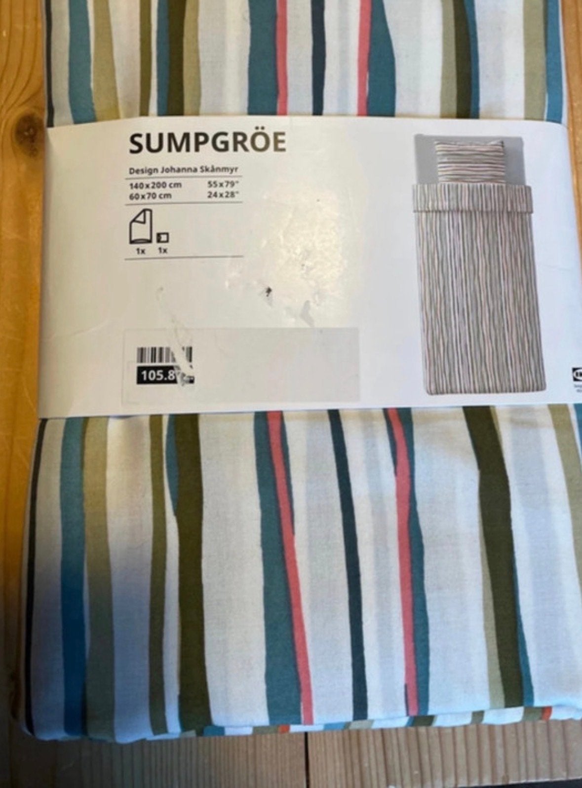 IKEA SUMPGRÖE Eenpersoons Dekbedovertrek - Nieuw, Eenpersoons, Meerkleurig, Dekbedovertrek, Nieuw