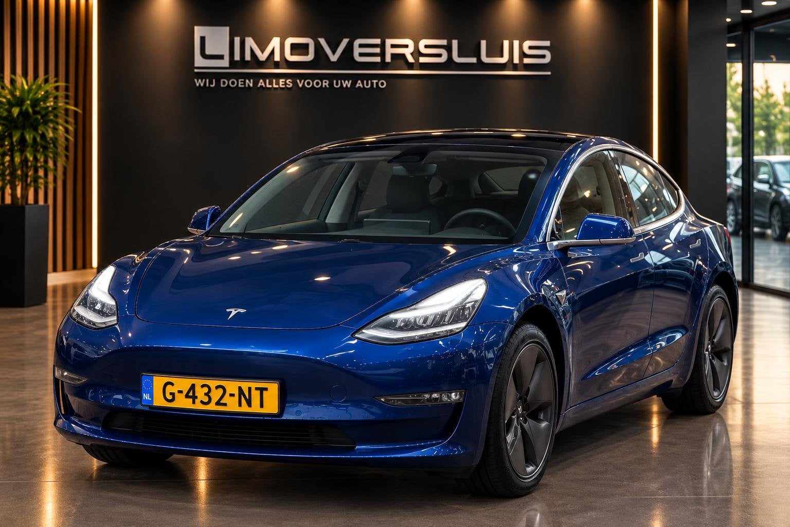 Tesla Model 3 Long Range AWD 75 kWh | 1e Eigenaar | Navi | P, Auto's, Automaat, Stof, Blauw, Origineel Nederlands