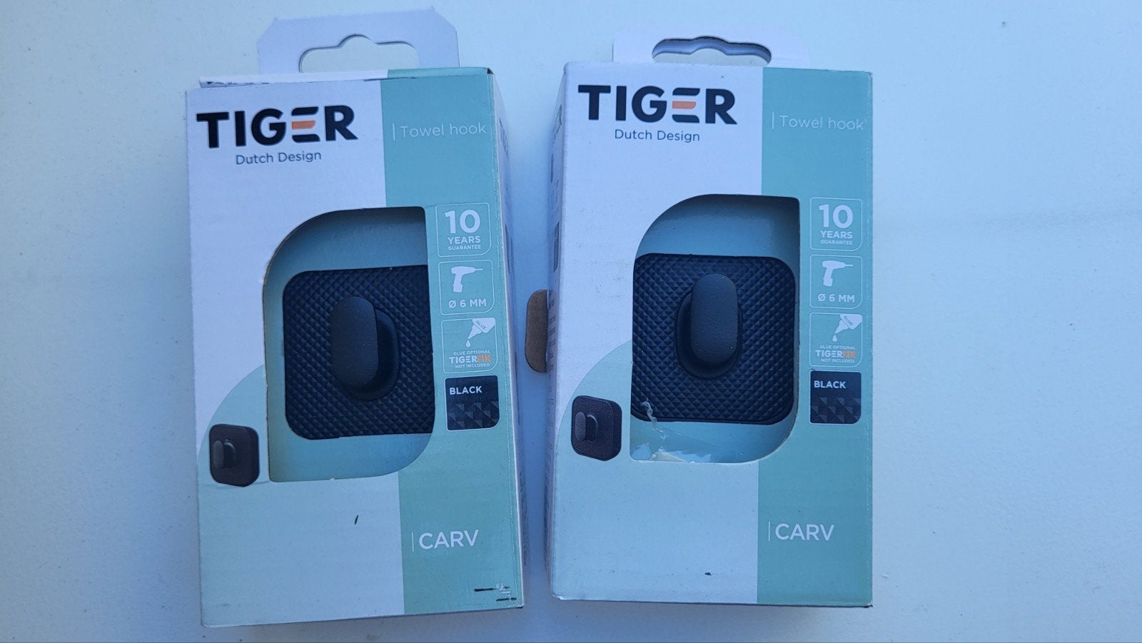 Twee nieuwe Tiger Carv handdoekhaken, zwart, Ophalen of Verzenden, Nieuw, Zwart, Overige typen