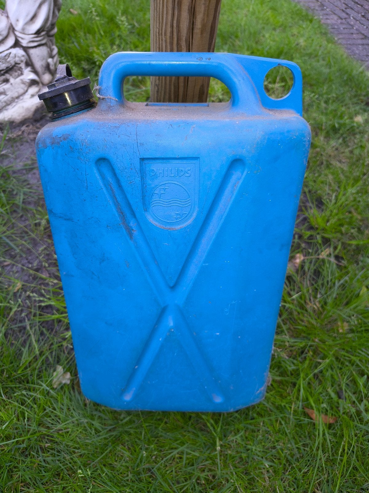 Vintage Philips jerrycan - Blauw plastic, Ophalen of Verzenden