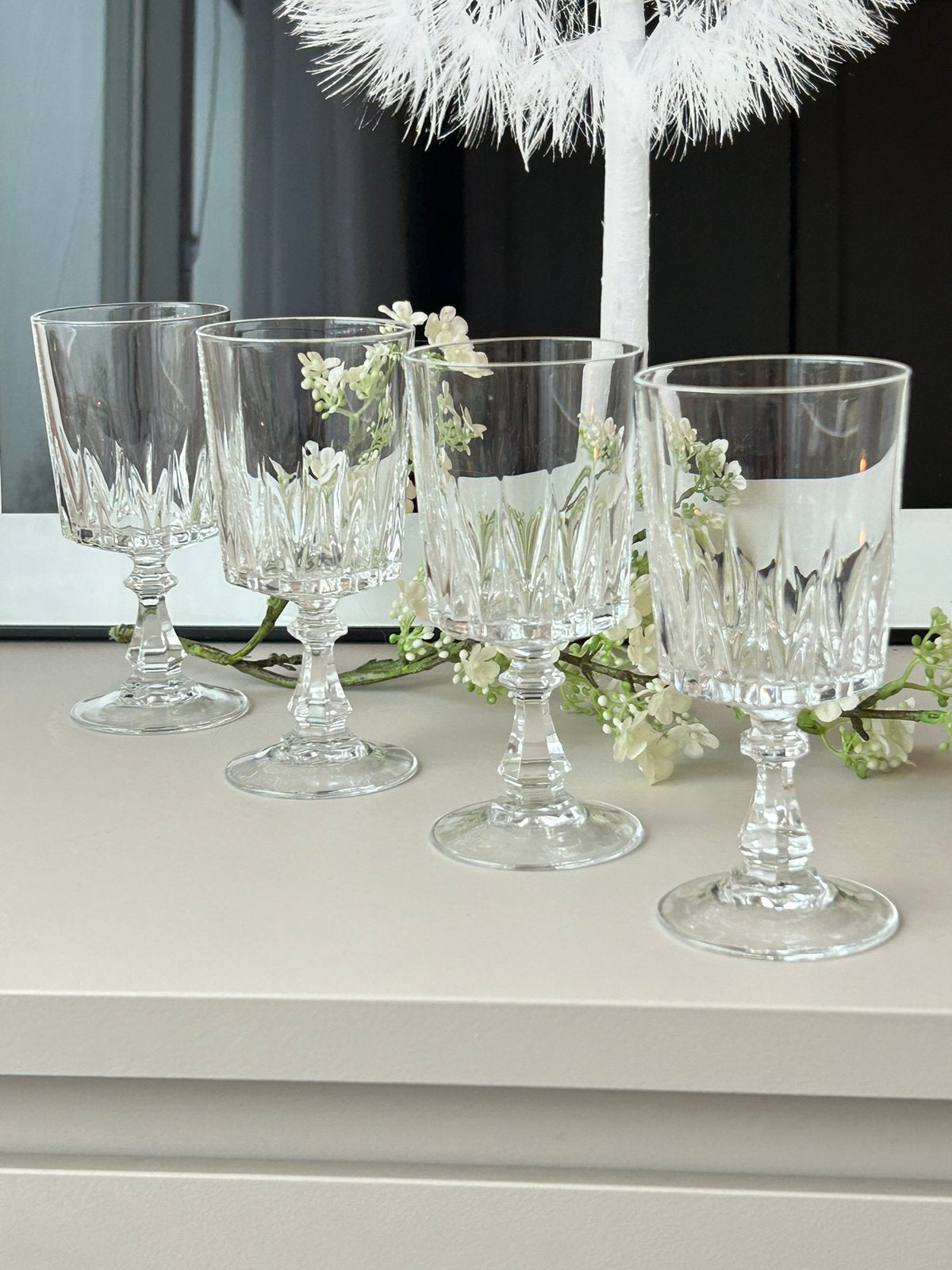 4 franse glazen vintage kristal, Verzamelen, Ophalen of Verzenden, Zo goed als nieuw, Overige typen
