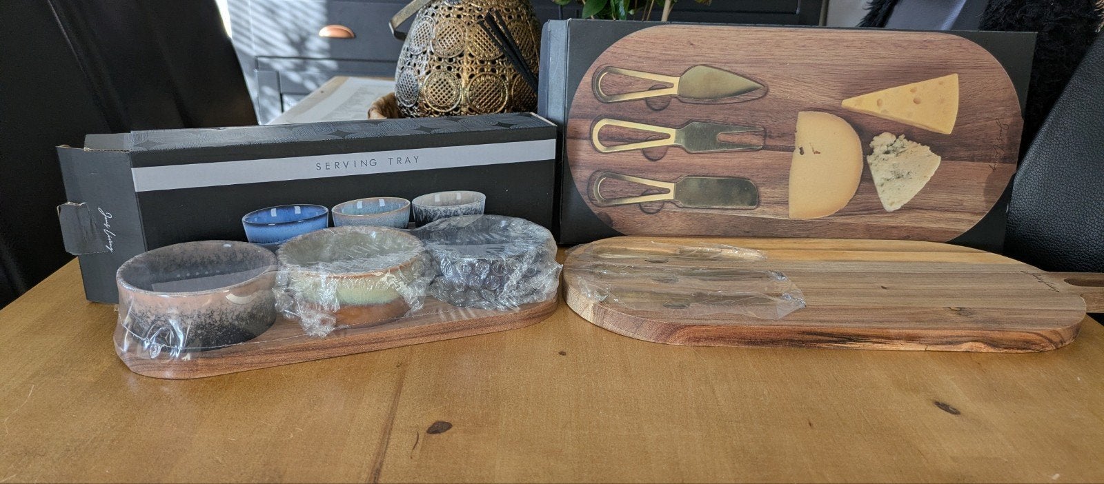 Jens Living Serveerplanken en schaaltjes set - Nieuw, Hout, Snij-/serveerplank, Nieuw, Ophalen of Verzenden